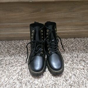 Dr. Martens Black Boots with Gold Accents